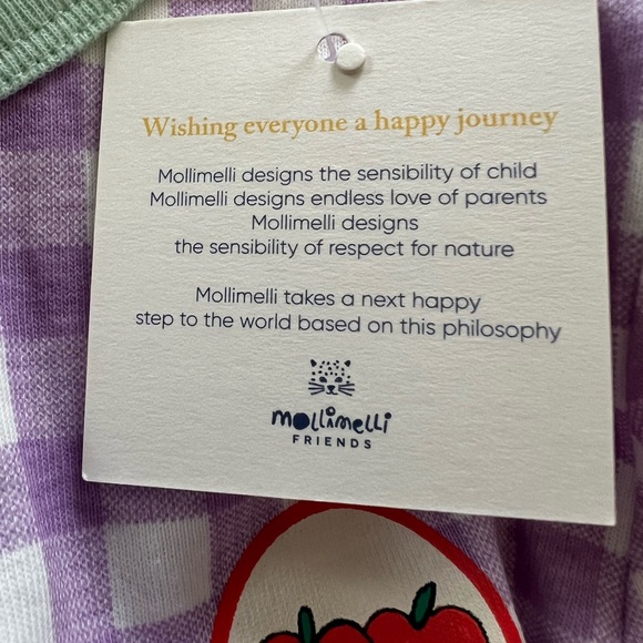 Molli Melli Girls Purple Checkered Apple 2 Piece Pajama Set - Picture 5 of 10